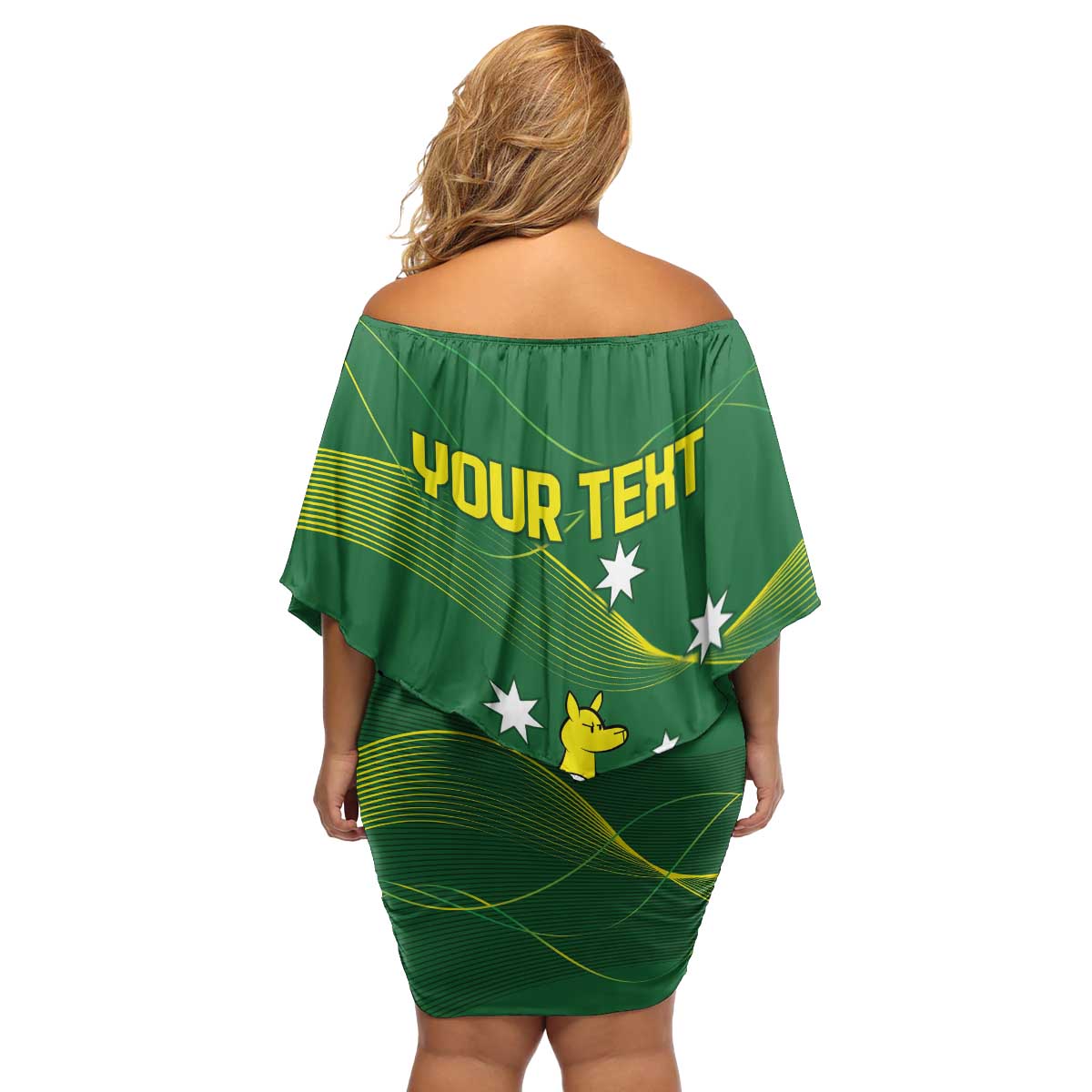 Personalised Australia Go Paris 2024 Family Matching Off Shoulder Short Dress and Hawaiian Shirt National Color Ver1