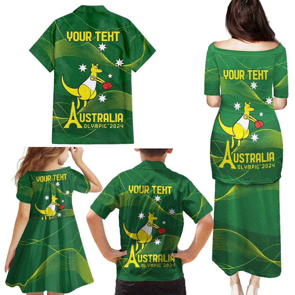 Personalised Australia Go Paris 2024 Family Matching Puletasi and Hawaiian Shirt National Color Ver1