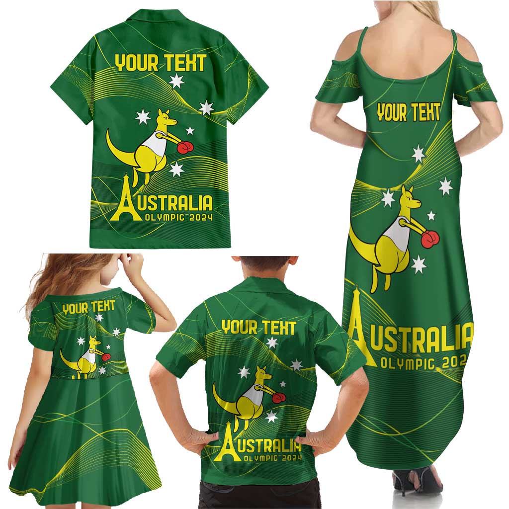 Personalised Australia Go Paris 2024 Family Matching Summer Maxi Dress and Hawaiian Shirt National Color Ver1
