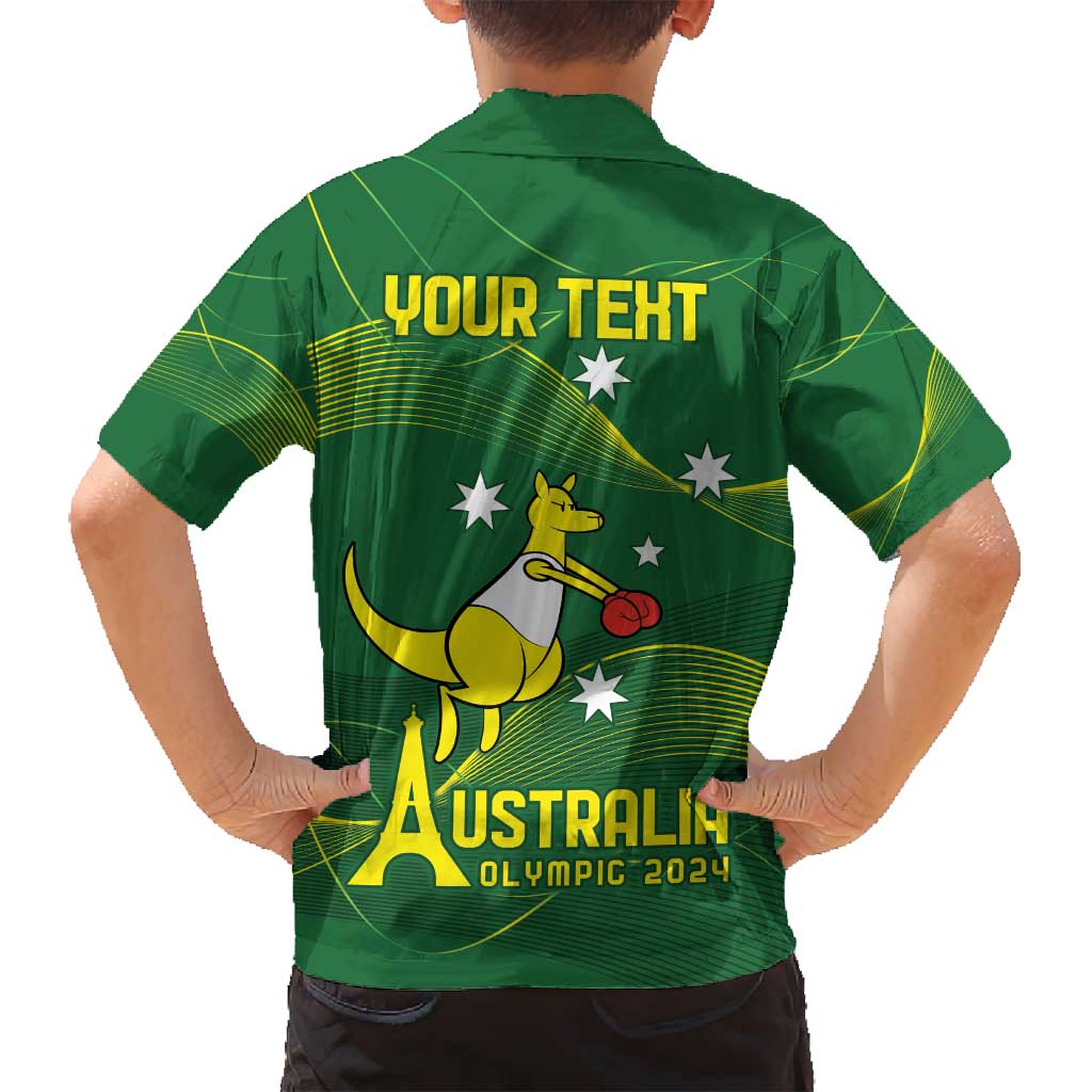 Personalised Australia Go Paris 2024 Family Matching Tank Maxi Dress and Hawaiian Shirt National Color Ver1