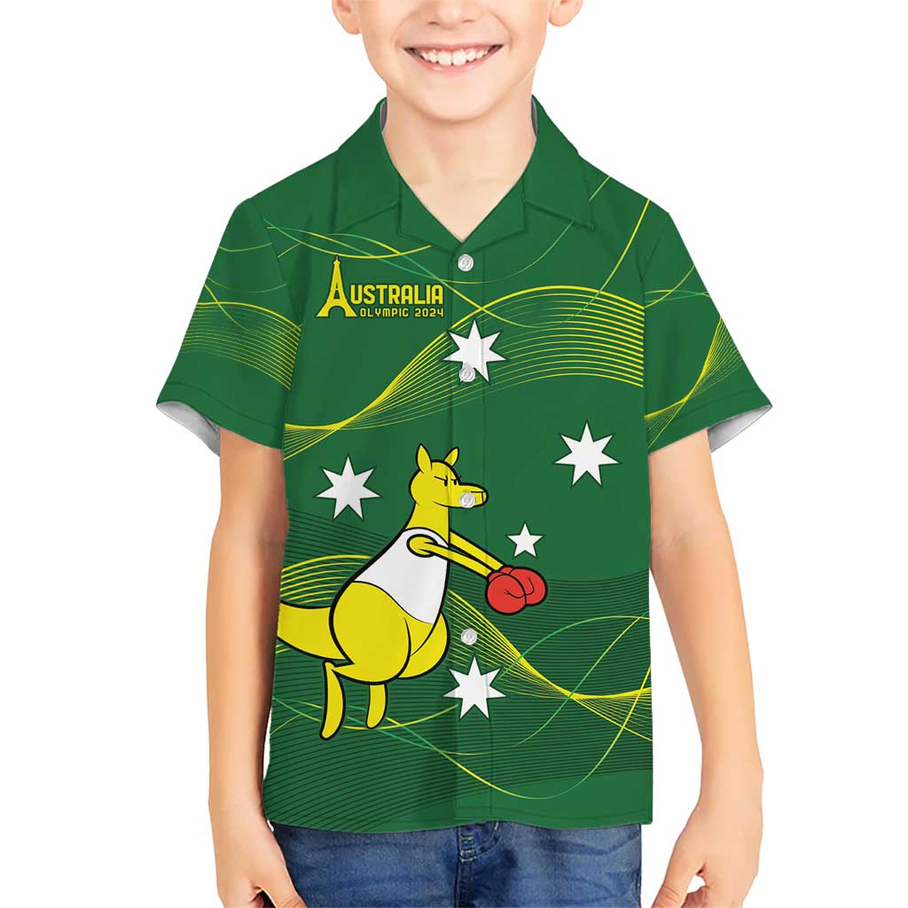 Personalised Australia Go Paris 2024 Kid Hawaiian Shirt National Color Ver1