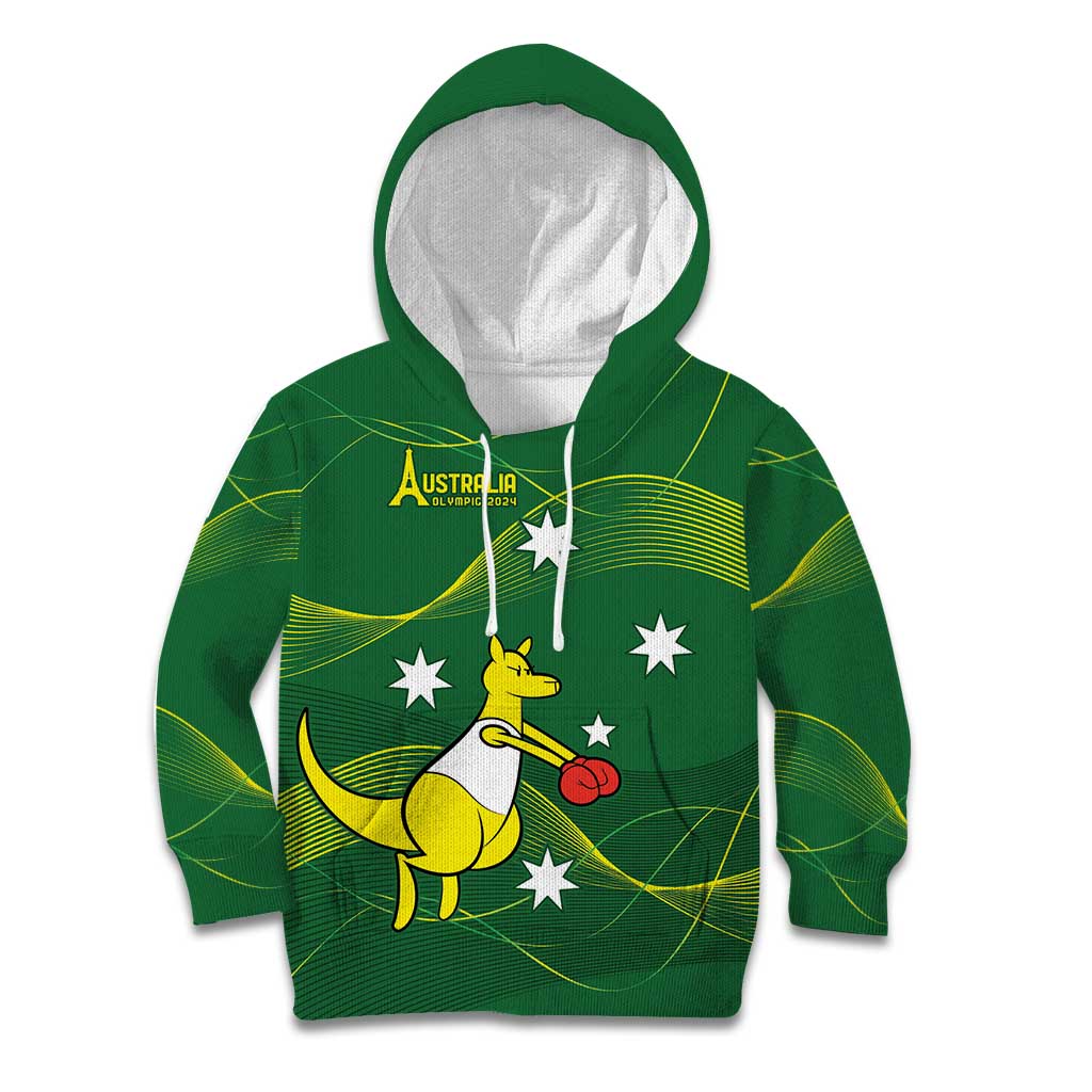 Personalised Australia Go Paris 2024 Kid Hoodie National Color Ver1