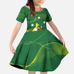 Personalised Australia Go Paris 2024 Kid Short Sleeve Dress National Color Ver1