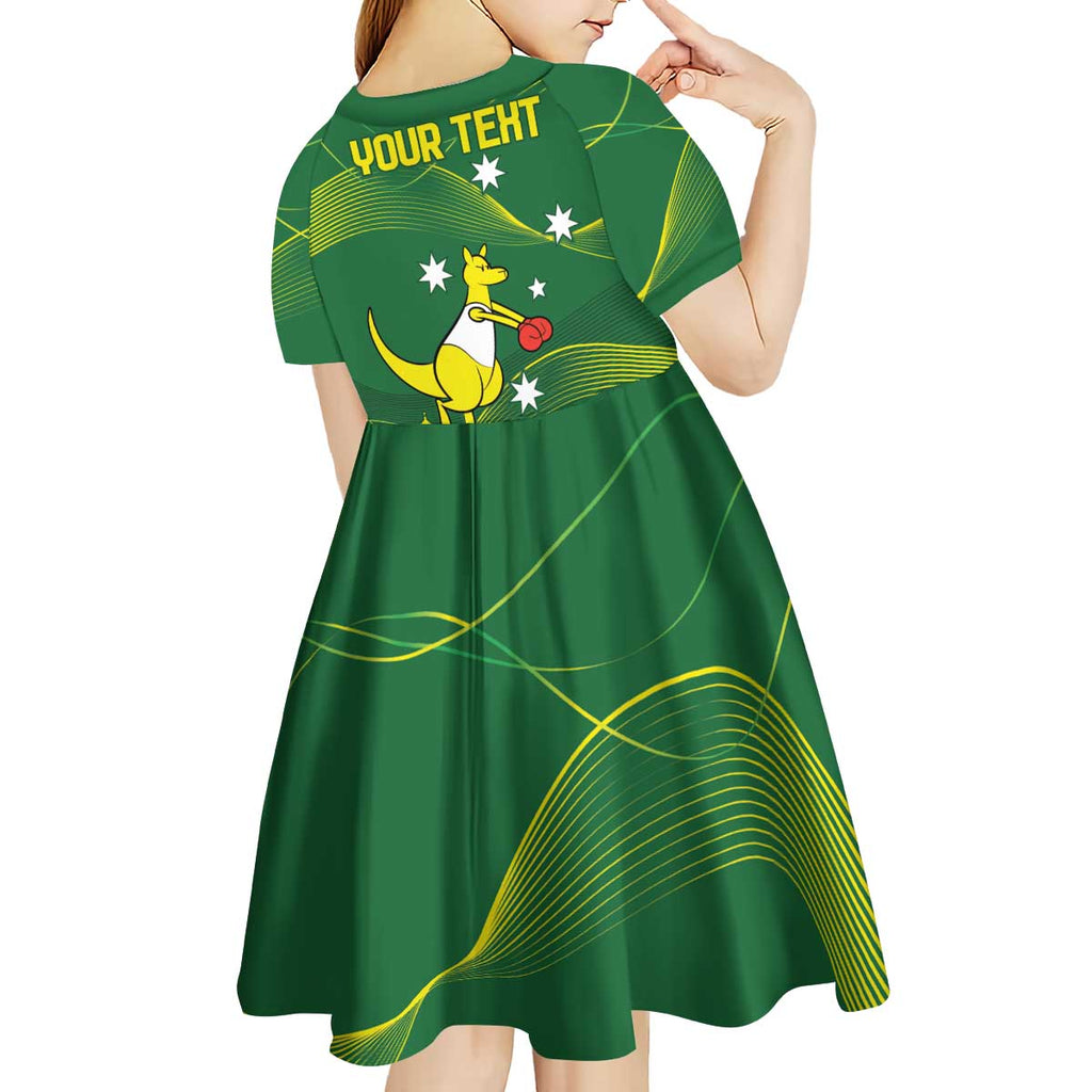 Personalised Australia Go Paris 2024 Kid Short Sleeve Dress National Color Ver1