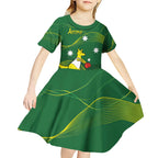 Personalised Australia Go Paris 2024 Kid Short Sleeve Dress National Color Ver1