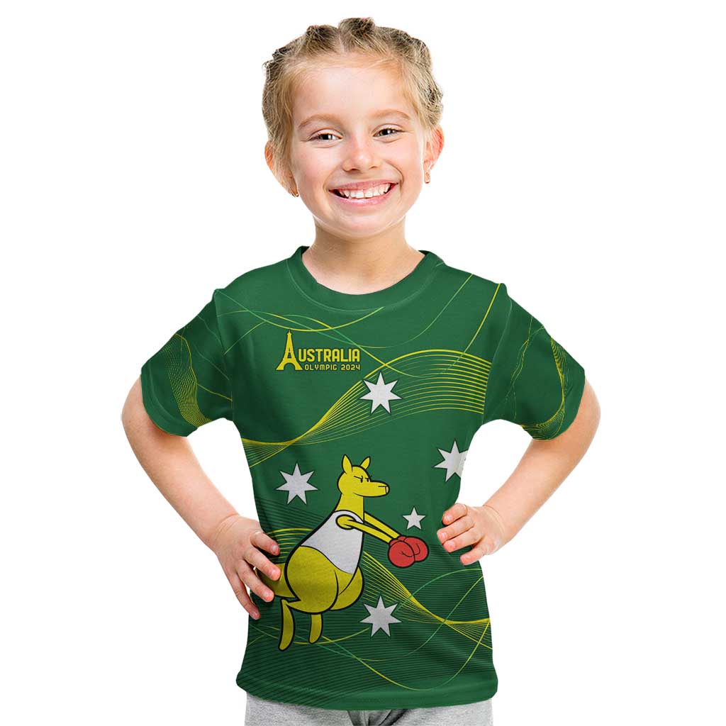 Personalised Australia Go Paris 2024 Kid T Shirt National Color Ver1