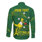 Personalised Australia Go Paris 2024 Long Sleeve Button Shirt National Color Ver1