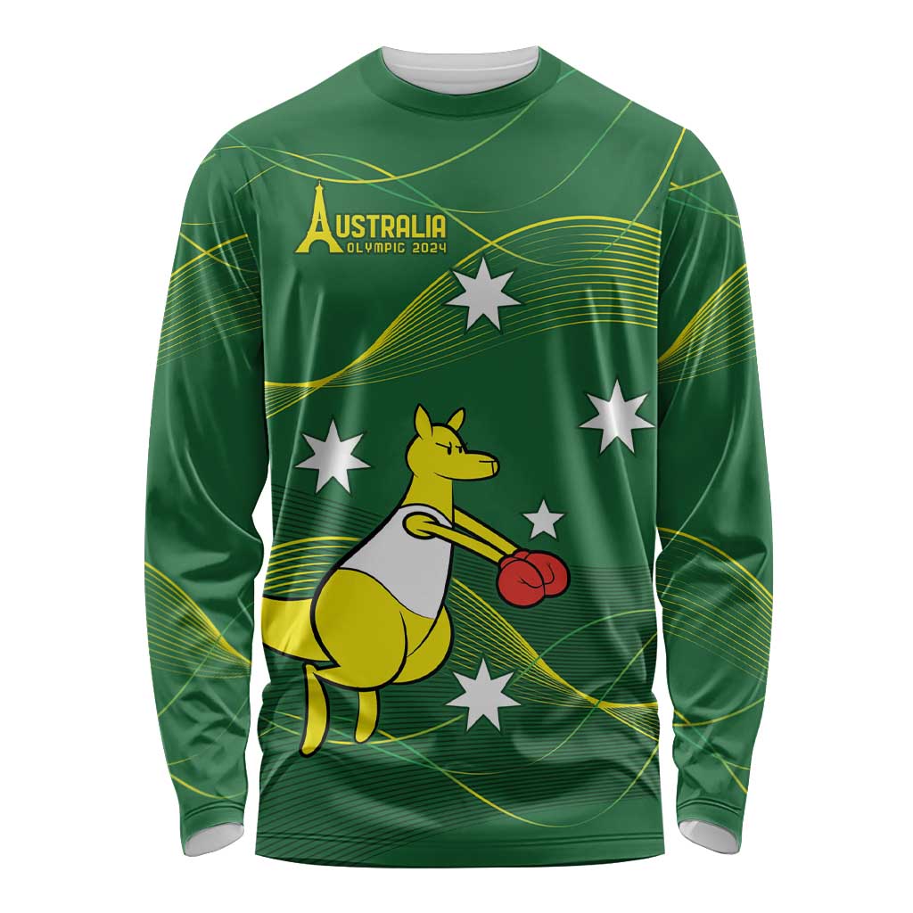 Personalised Australia Go Paris 2024 Long Sleeve Shirt National Color Ver1