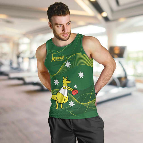 Personalised Australia Go Paris 2024 Men Tank Top National Color Ver1