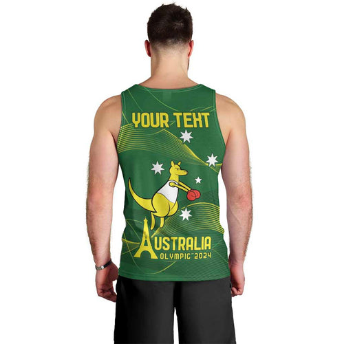 Personalised Australia Go Paris 2024 Men Tank Top National Color Ver1