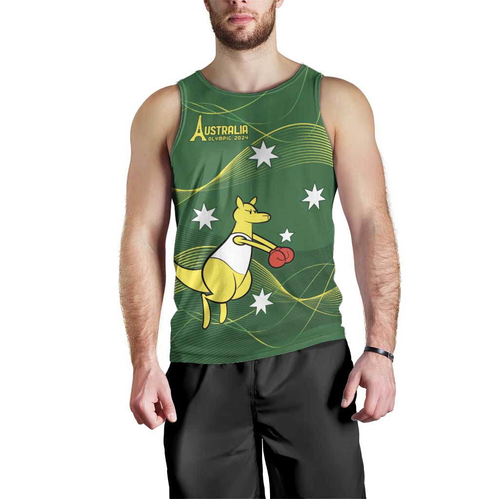 Personalised Australia Go Paris 2024 Men Tank Top National Color Ver1