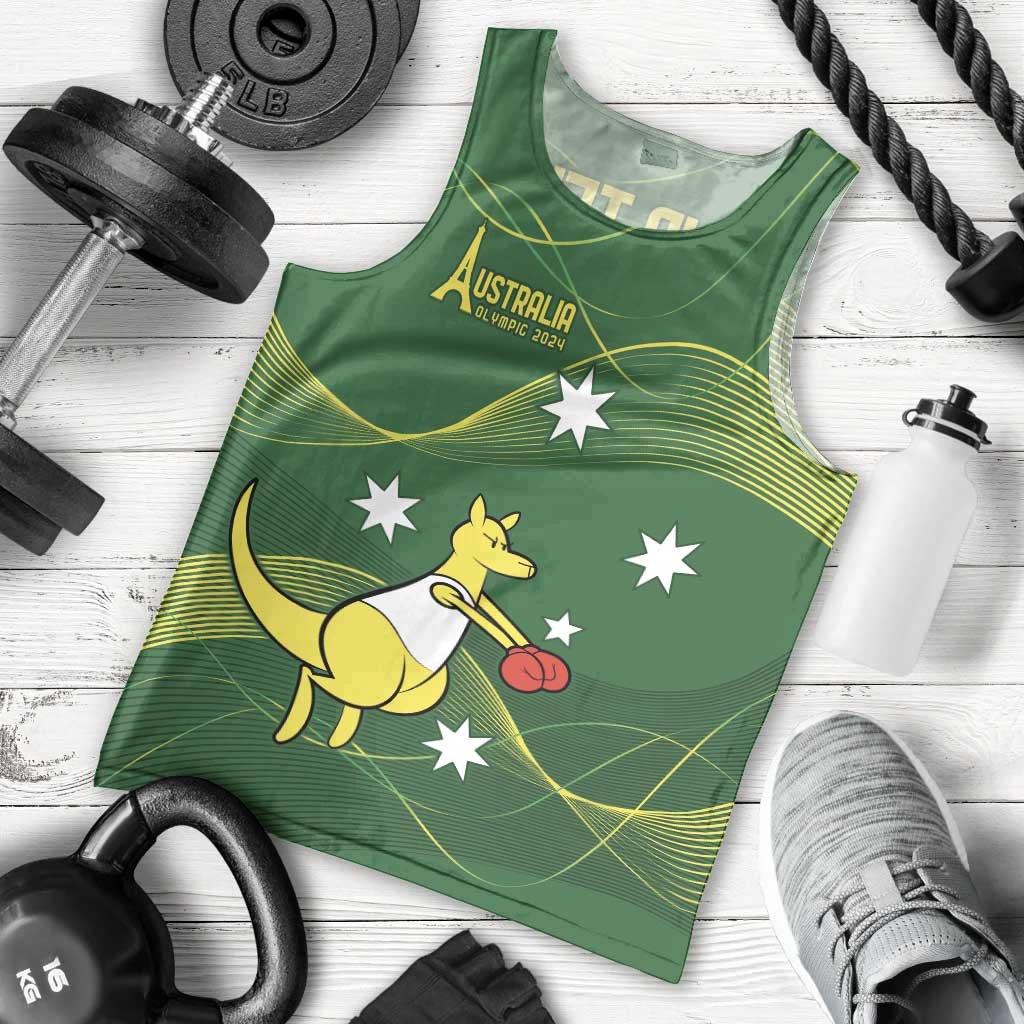 Personalised Australia Go Paris 2024 Men Tank Top National Color Ver1