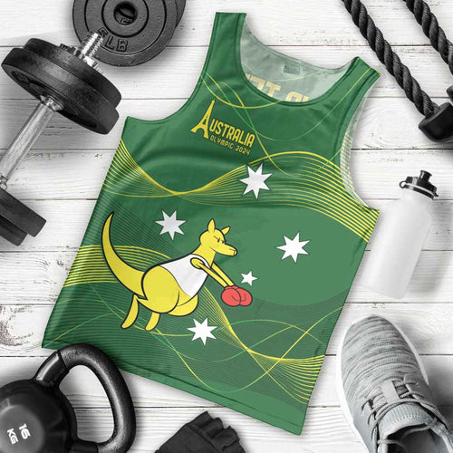 Personalised Australia Go Paris 2024 Men Tank Top National Color Ver1