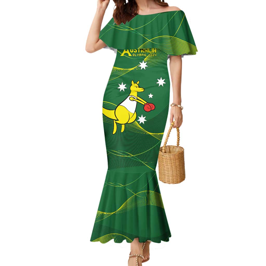 Personalised Australia Go Paris 2024 Mermaid Dress National Color Ver1
