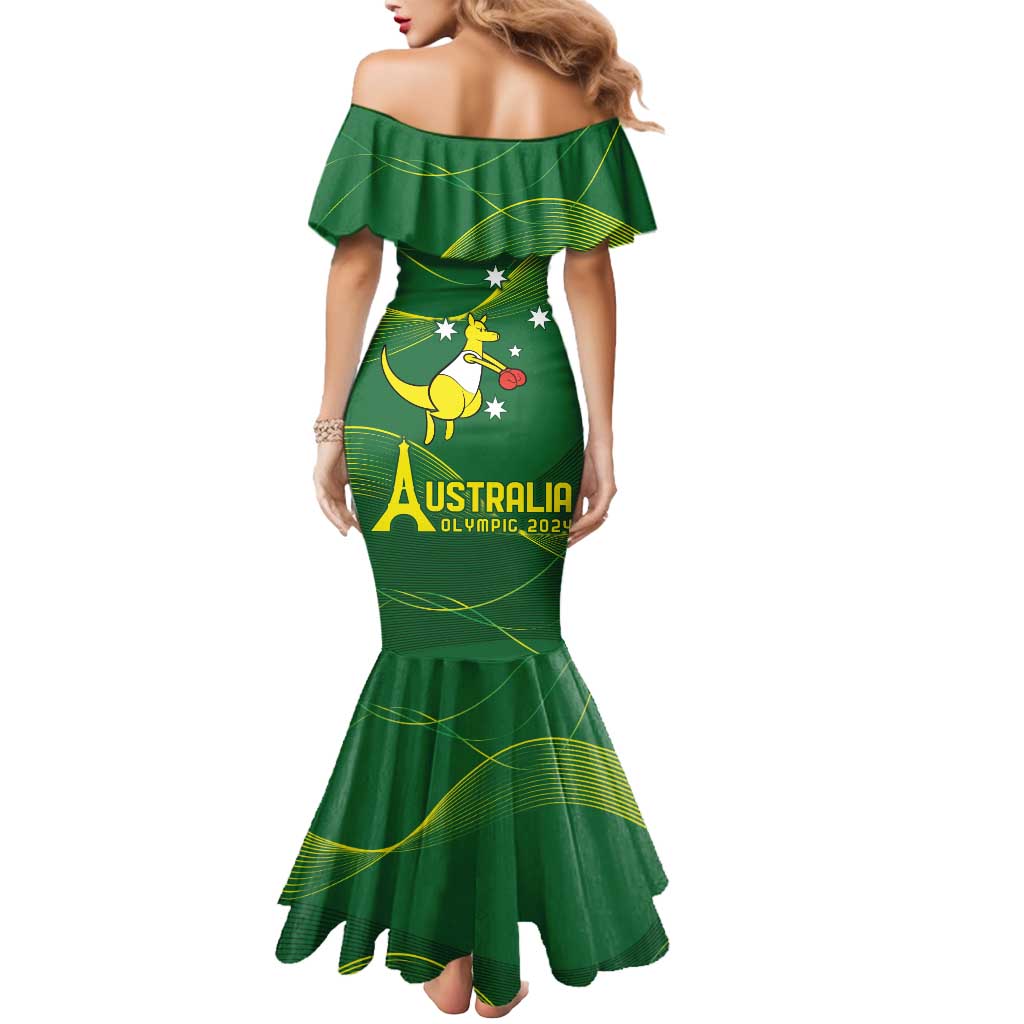 Personalised Australia Go Paris 2024 Mermaid Dress National Color Ver1