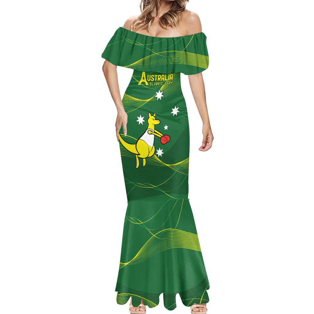 Personalised Australia Go Paris 2024 Mermaid Dress National Color Ver1