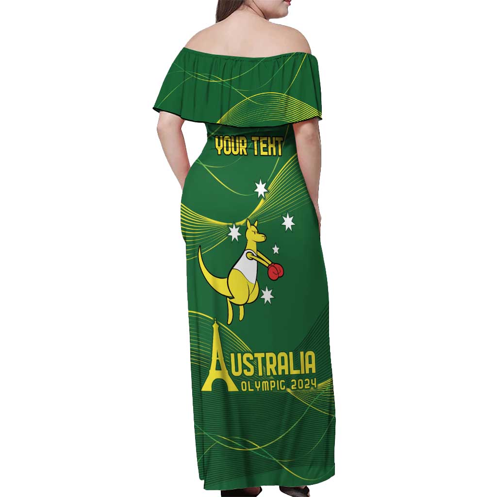 Personalised Australia Go Paris 2024 Off Shoulder Maxi Dress National Color Ver1