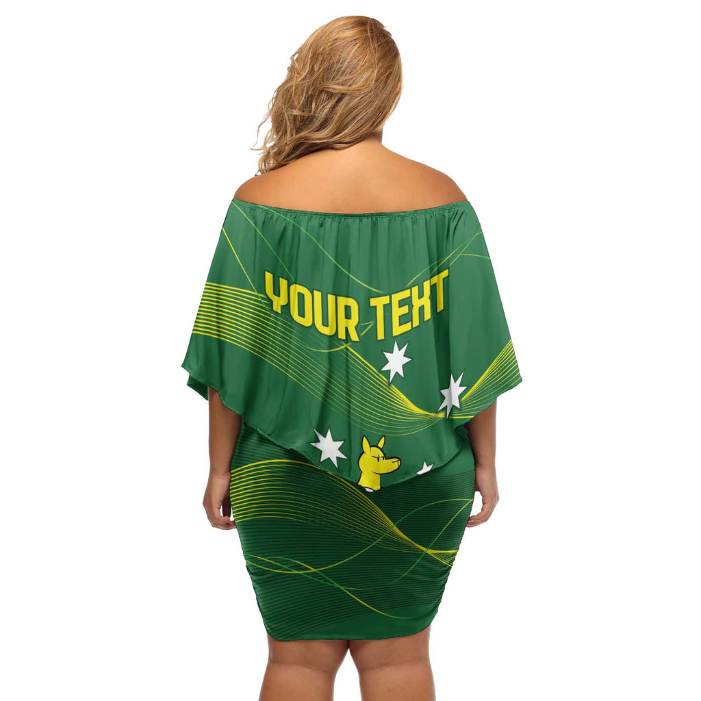 Personalised Australia Go Paris 2024 Off Shoulder Short Dress National Color Ver1