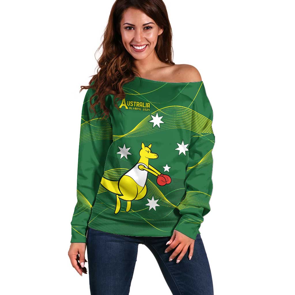 Personalised Australia Go Paris 2024 Off Shoulder Sweater National Color Ver1