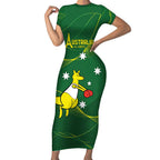 Personalised Australia Go Paris 2024 Short Sleeve Bodycon Dress National Color Ver1