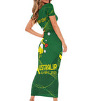 Personalised Australia Go Paris 2024 Short Sleeve Bodycon Dress National Color Ver1