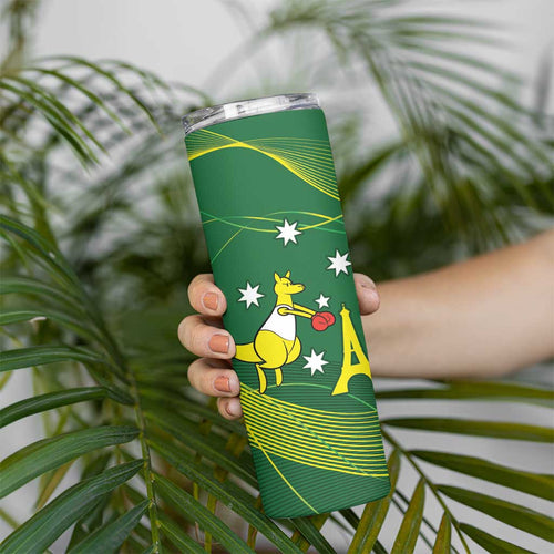 Personalised Australia Go Paris 2024 Skinny Tumbler National Color Ver1