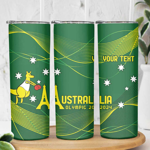 Personalised Australia Go Paris 2024 Skinny Tumbler National Color Ver1