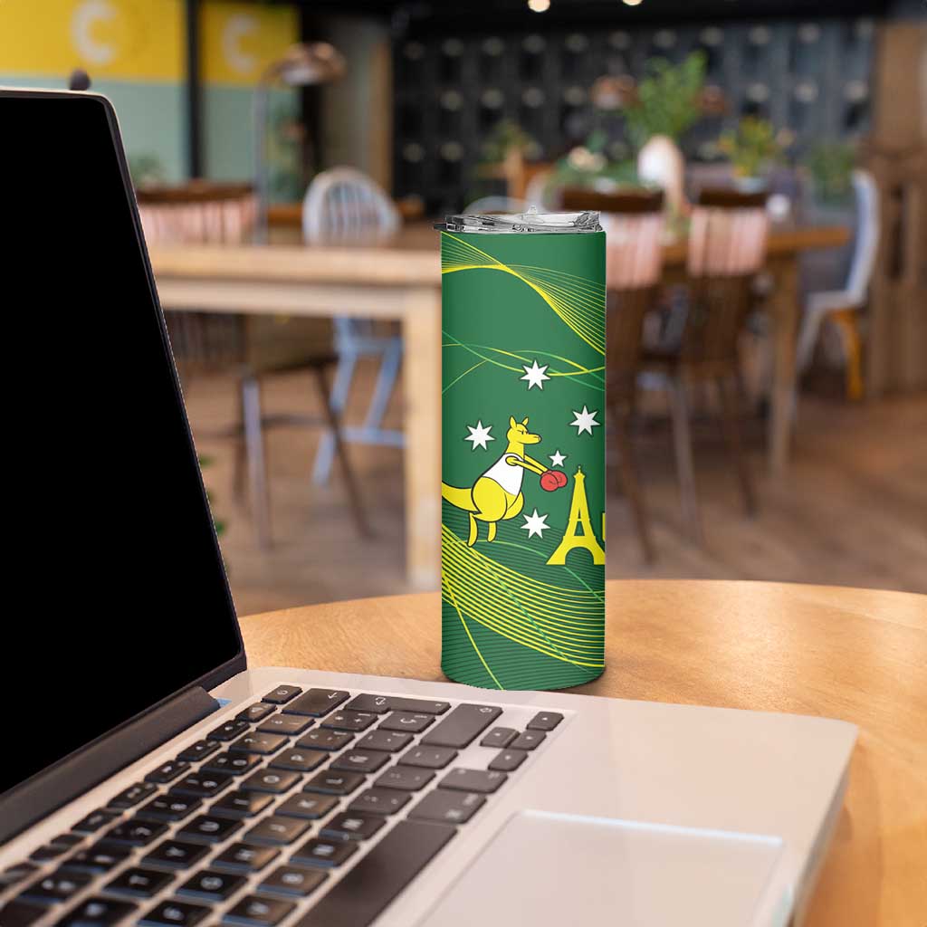 Personalised Australia Go Paris 2024 Skinny Tumbler National Color Ver1