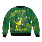 Personalised Australia Go Paris 2024 Sleeve Zip Bomber Jacket National Color Ver1