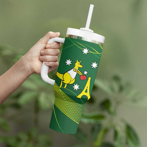Personalised Australia Go Paris 2024 Tumbler With Handle National Color Ver1