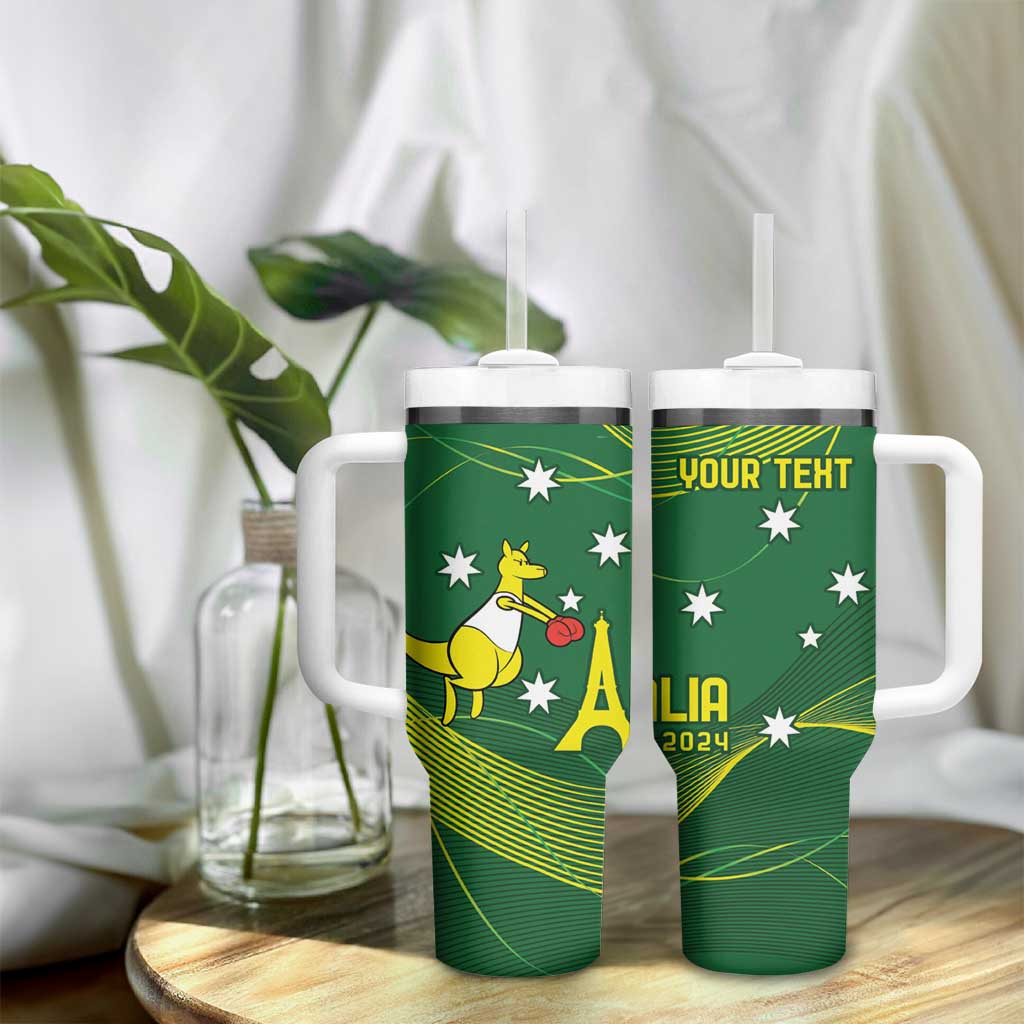 Personalised Australia Go Paris 2024 Tumbler With Handle National Color Ver1