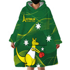 Personalised Australia Go Paris 2024 Wearable Blanket Hoodie National Color Ver1