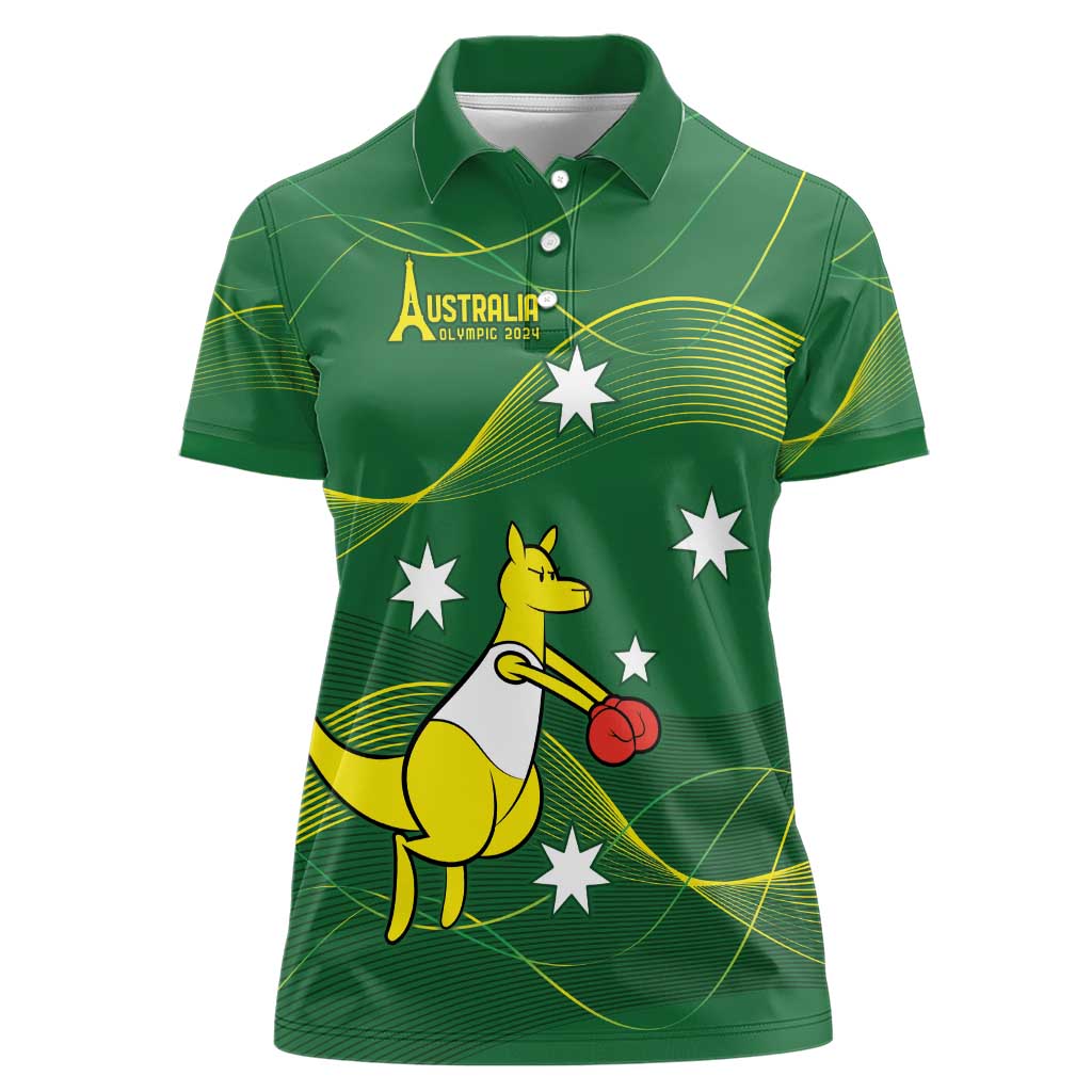 Personalised Australia Go Paris 2024 Women Polo Shirt National Color Ver1