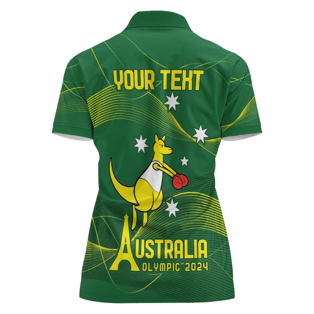 Personalised Australia Go Paris 2024 Women Polo Shirt National Color Ver1