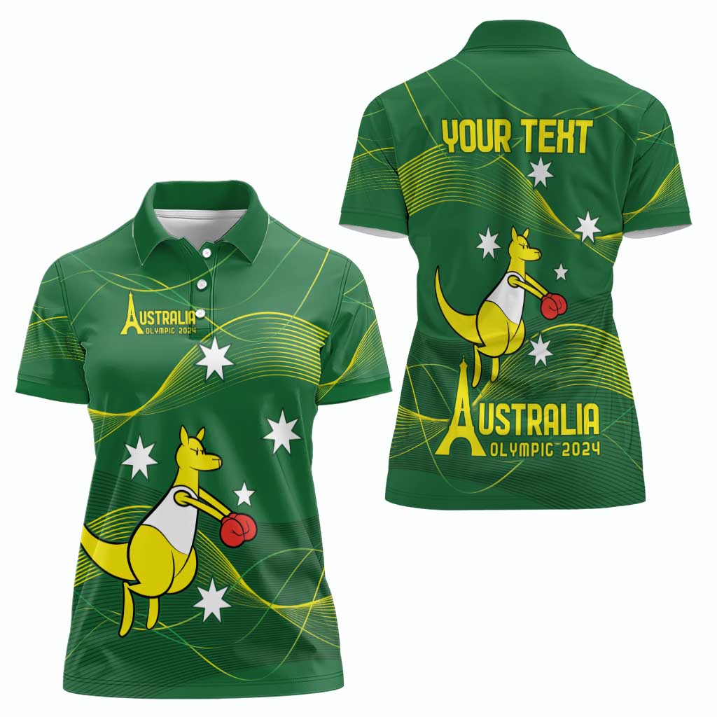 Personalised Australia Go Paris 2024 Women Polo Shirt National Color Ver1