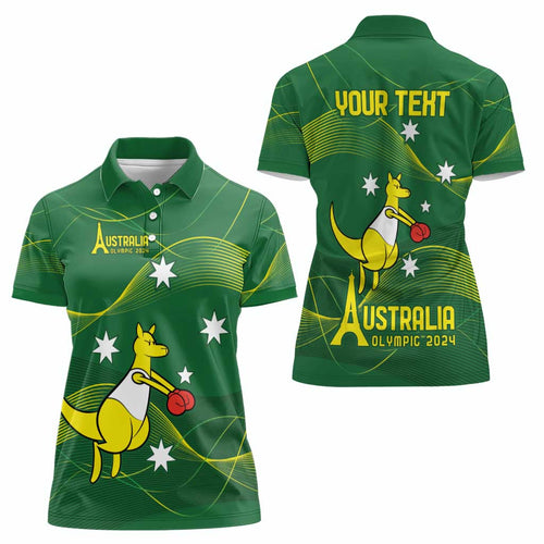 Personalised Australia Go Paris 2024 Women Polo Shirt National Color Ver1