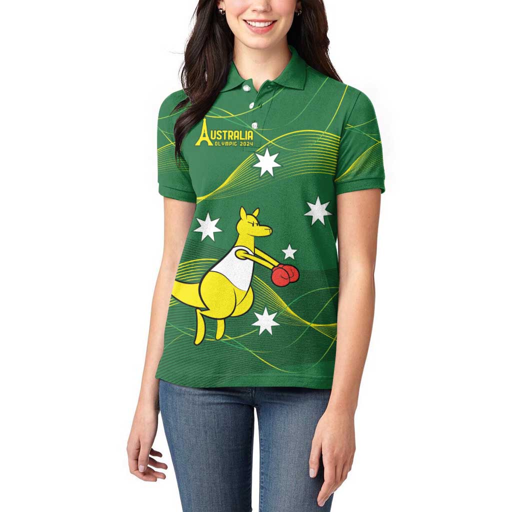Personalised Australia Go Paris 2024 Women Polo Shirt National Color Ver1