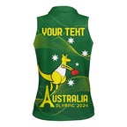 Personalised Australia Go Paris 2024 Women Sleeveless Polo Shirt National Color Ver1