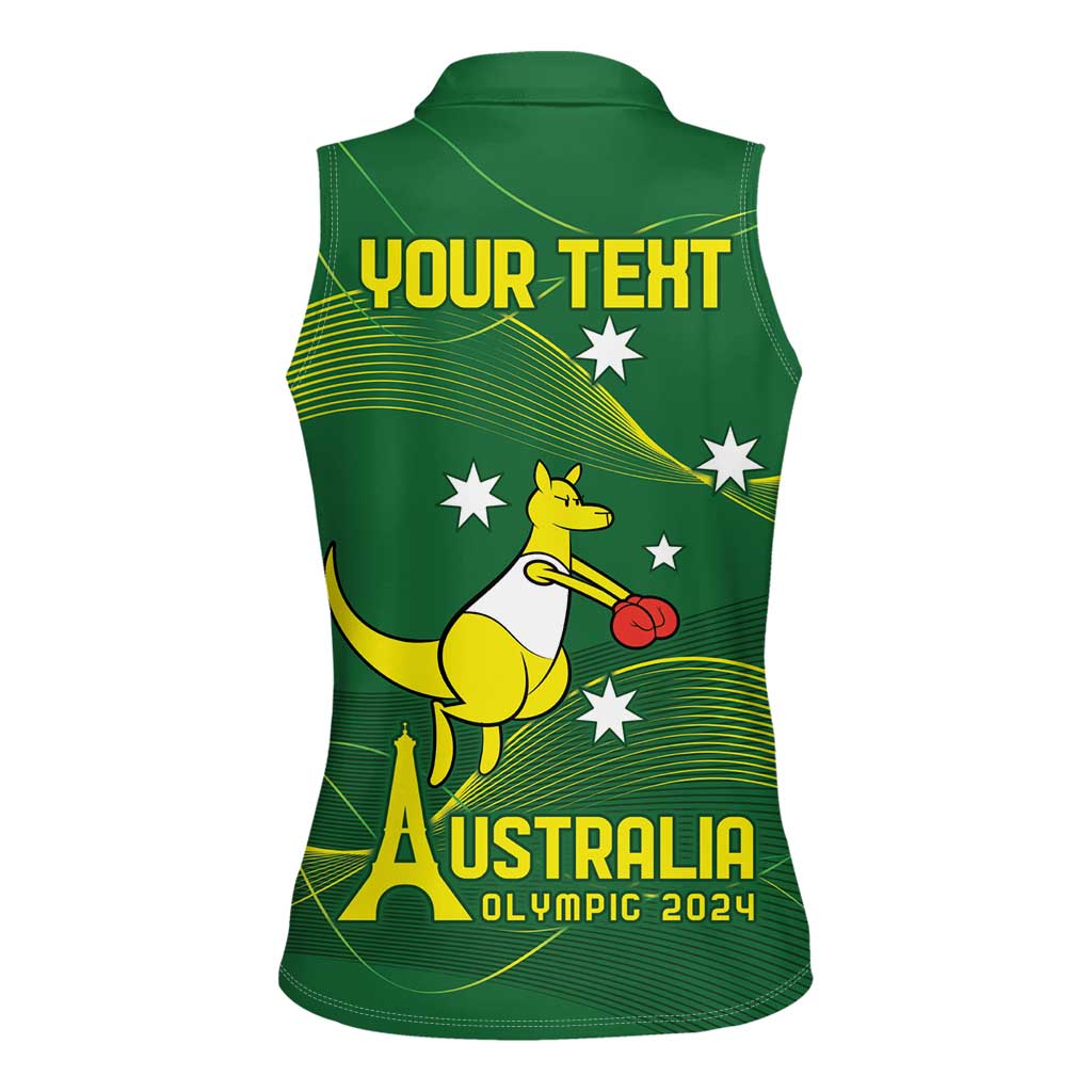 Personalised Australia Go Paris 2024 Women Sleeveless Polo Shirt National Color Ver1