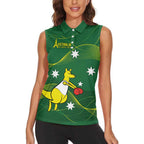 Personalised Australia Go Paris 2024 Women Sleeveless Polo Shirt National Color Ver1