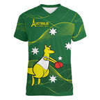 Personalised Australia Go Paris 2024 Women V-Neck T-Shirt National Color Ver1