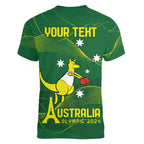 Personalised Australia Go Paris 2024 Women V-Neck T-Shirt National Color Ver1