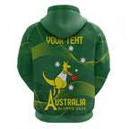 Personalised Australia Go Paris 2024 Zip Hoodie National Color Ver1