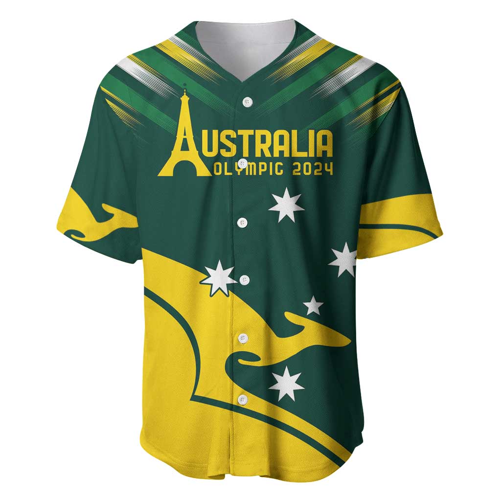 Personalised Australia Go Paris 2024 Baseball Jersey National Color Ver2