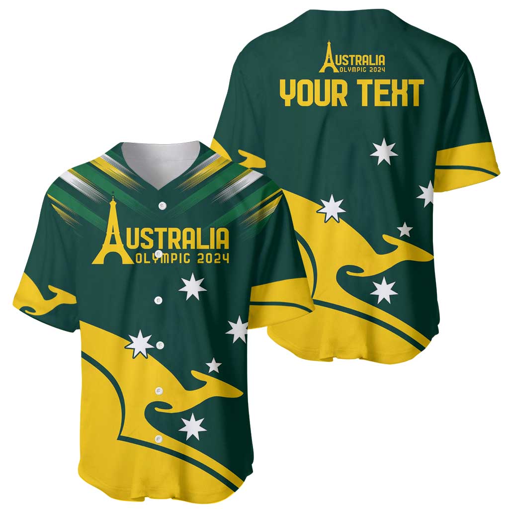 Personalised Australia Go Paris 2024 Baseball Jersey National Color Ver2