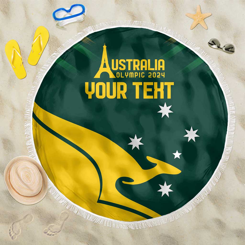 Personalised Australia Go Paris 2024 Beach Blanket National Color Ver2
