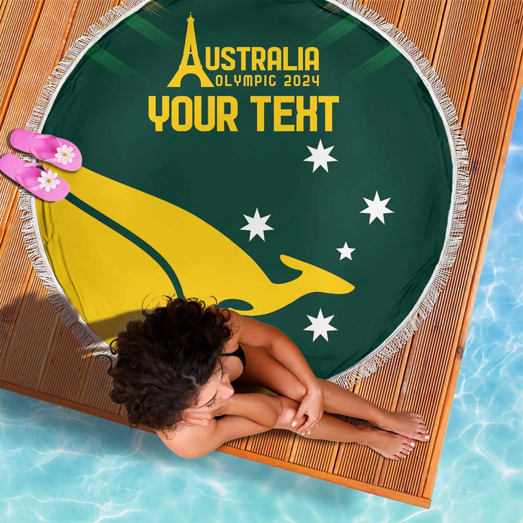 Personalised Australia Go Paris 2024 Beach Blanket National Color Ver2