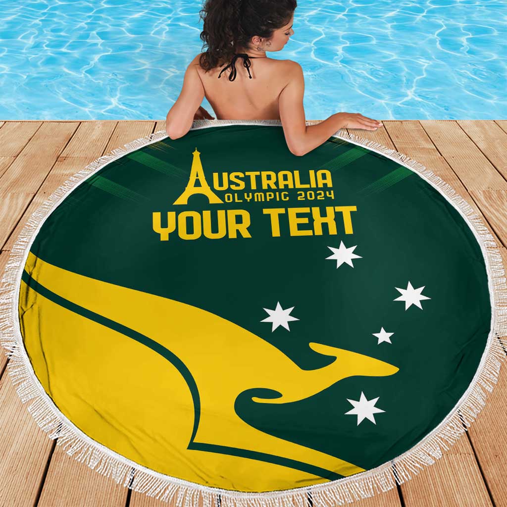 Personalised Australia Go Paris 2024 Beach Blanket National Color Ver2
