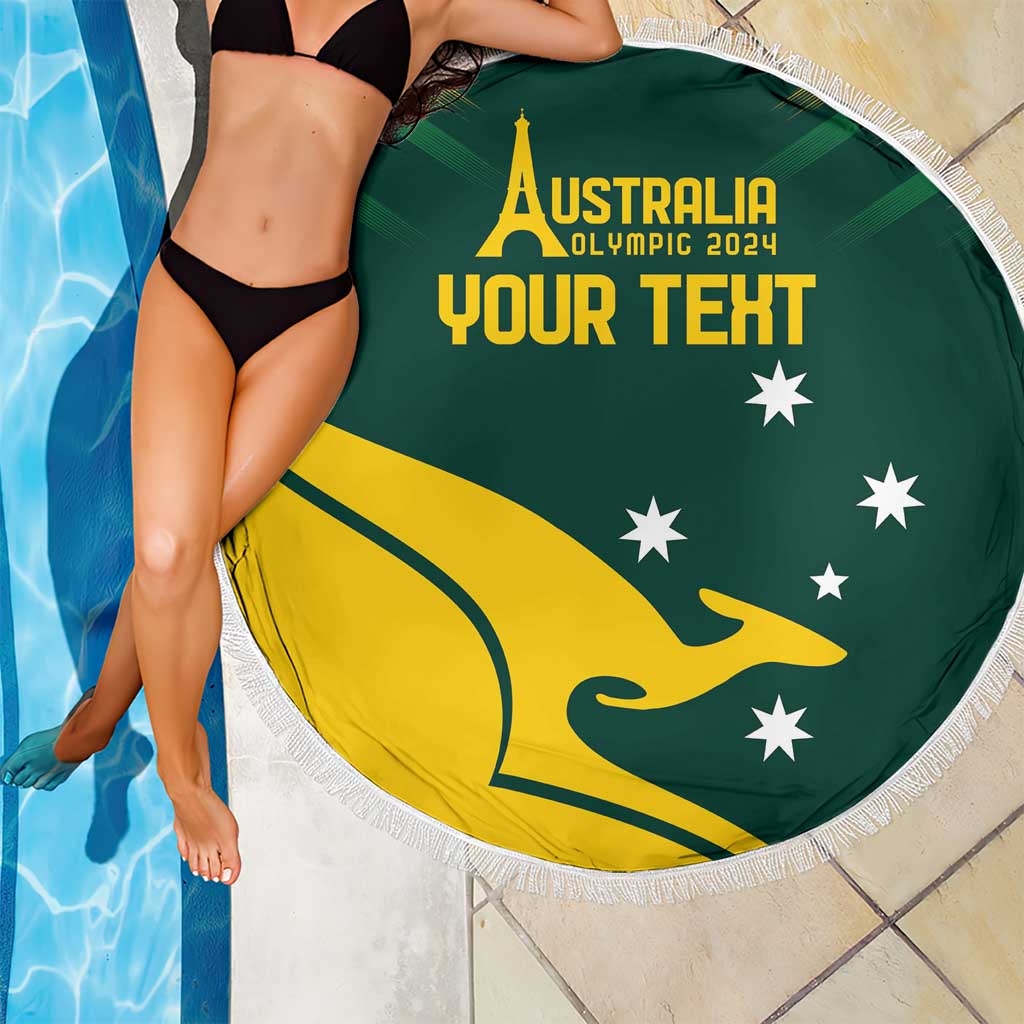 Personalised Australia Go Paris 2024 Beach Blanket National Color Ver2
