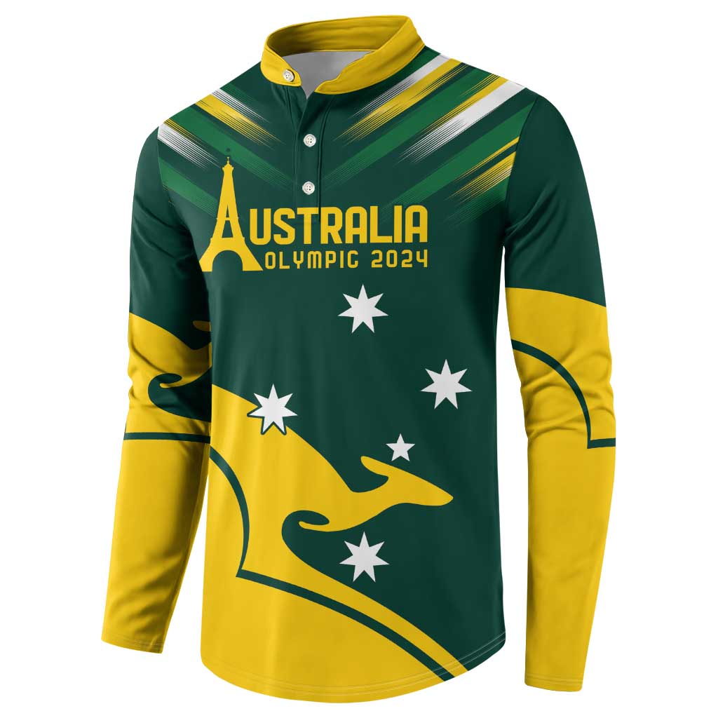 Personalised Australia Go Paris 2024 Button Sweatshirt National Color Ver2